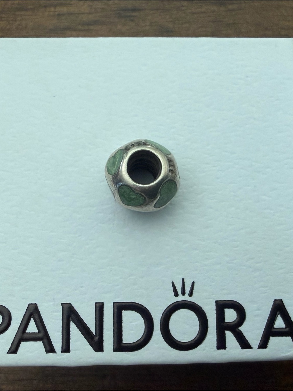 Pandora Authentic Green Heart Charm Imprint S925 ALE Collectors Jewelry - Picture 2 of 3
